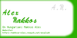 alex makkos business card